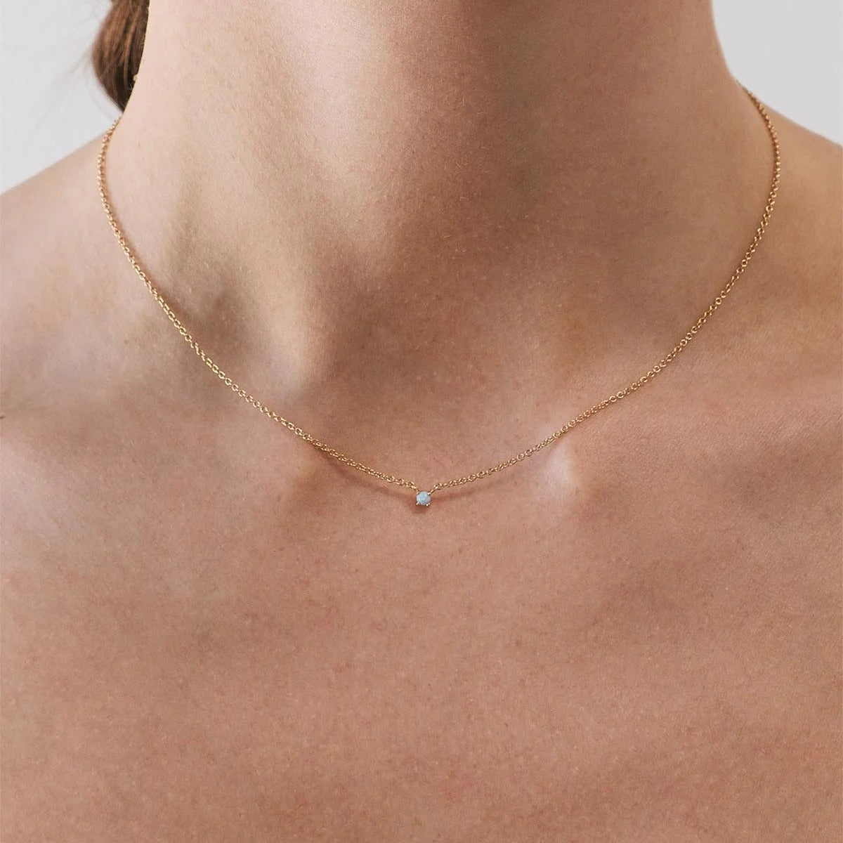 Wholesale Titanium steel birthstone 12 birthstone zircon necklace