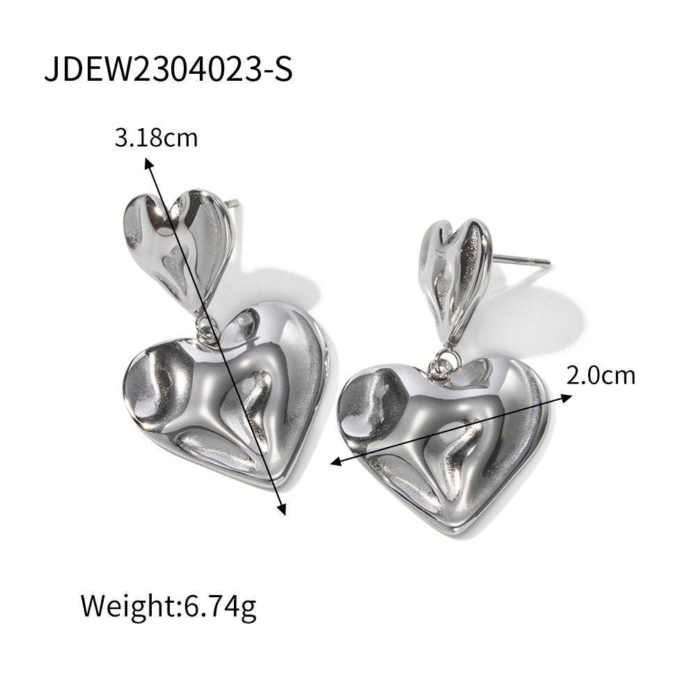 Wholesale Glossy Handmade Love Earrings Stainless Steel Earrings ACC-ES-Wanx006