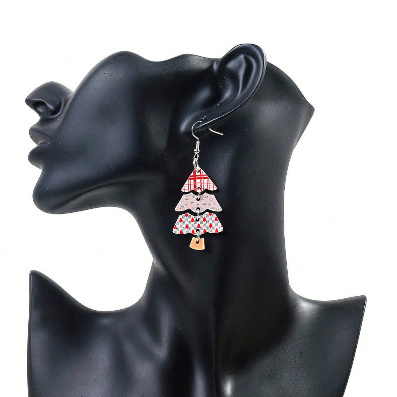 Wholesale Acrylic Christmas Tree Earrings - Colorful Party Jewelry Accessory for Women Gift