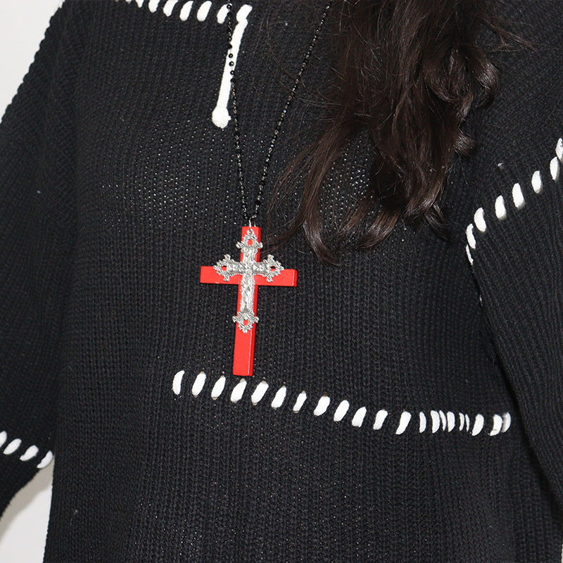 Wholesale  Cross Necklace  Long   Gothic Necklaces