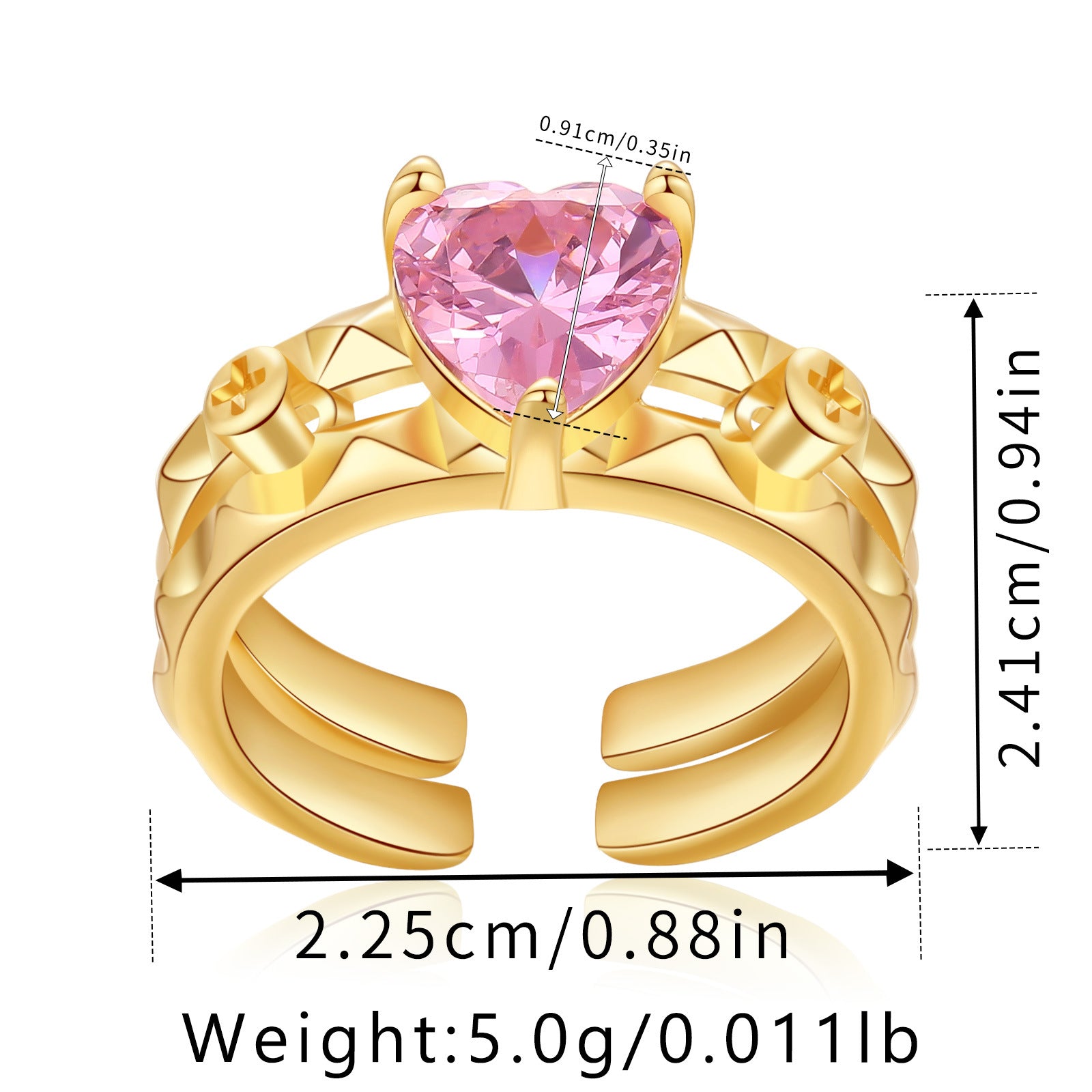 Wholesale Brass plated 18K real gold  ring animal butterfly design personality ring
