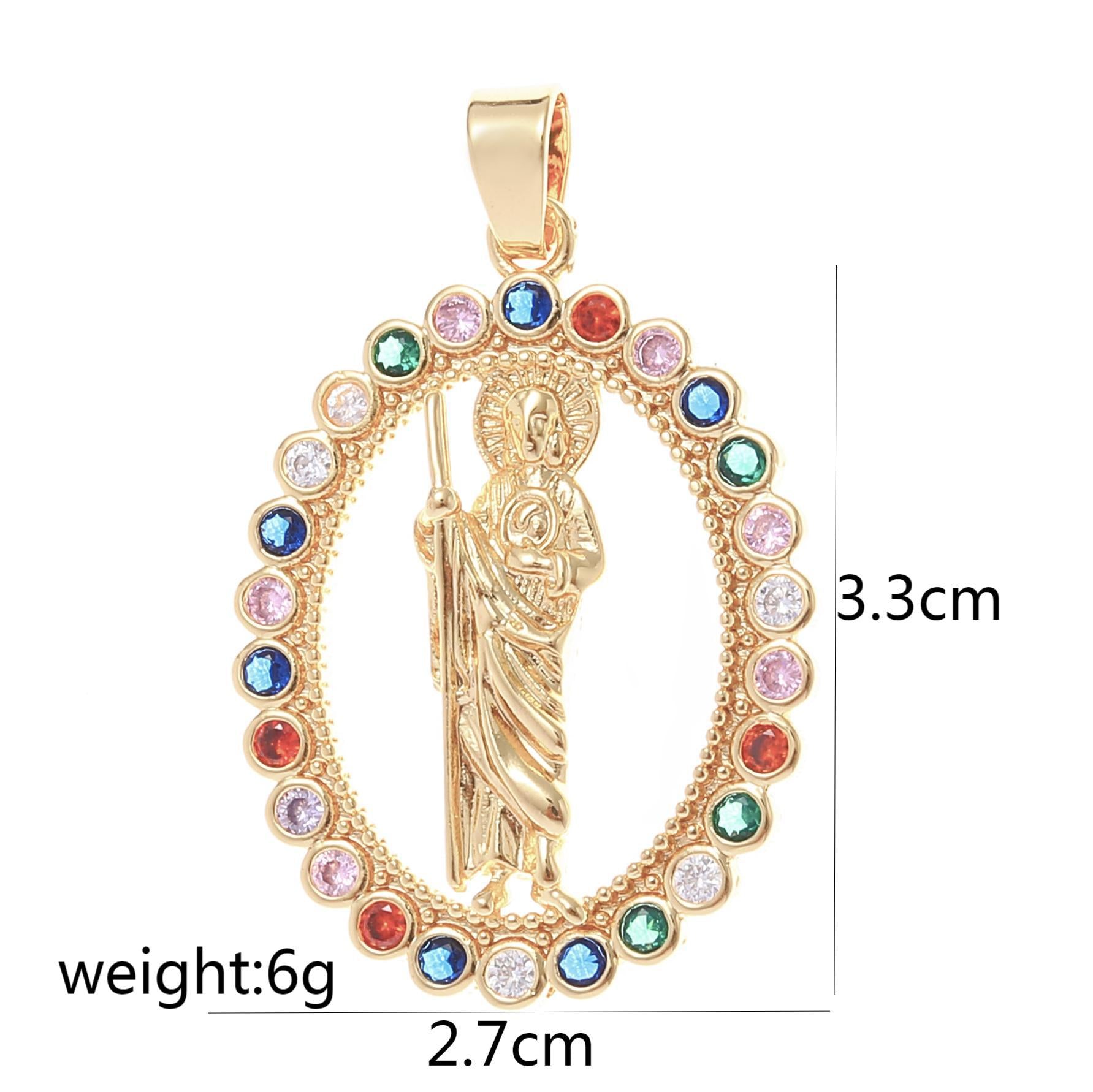 Wholesale Gold Plated Copper Geometric Zircon Pendant Necklace Unisex Fashion Accessory