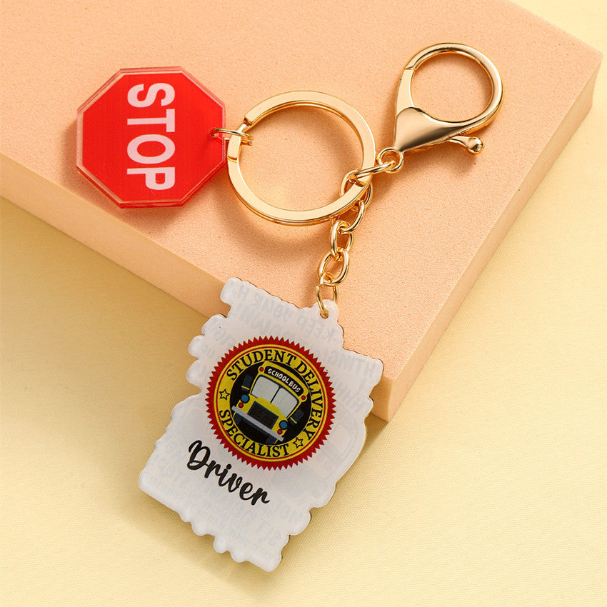 Wholesale Yellow school bus keychain