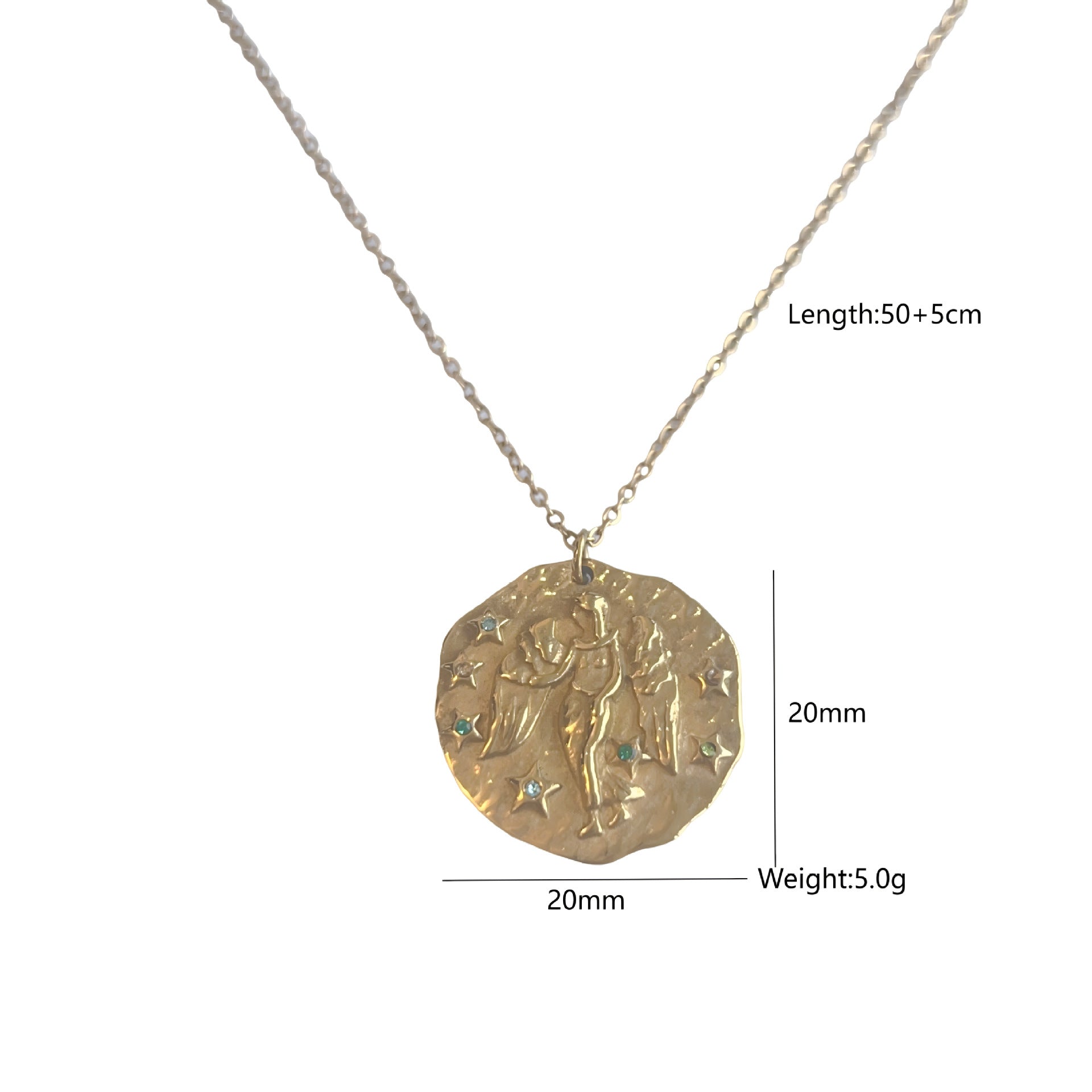 Wholesale Stainless Steel Twelve Constellations Coin Necklace