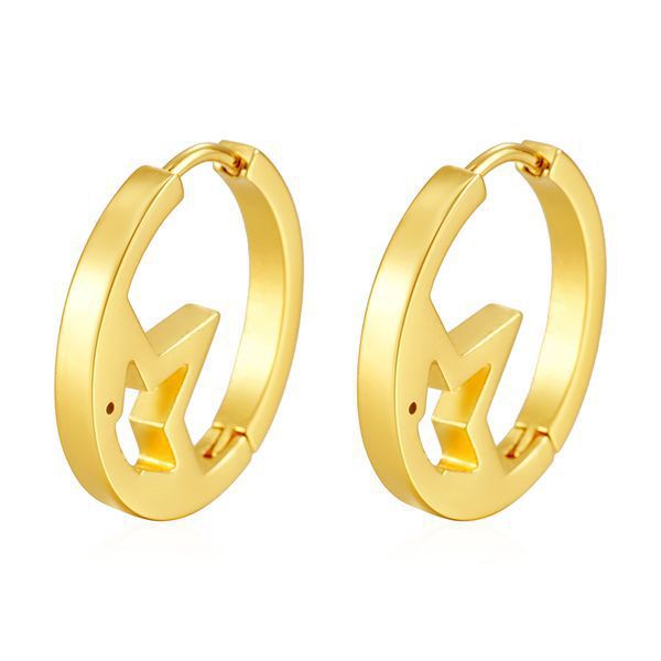 Wholesale  Light Luxury Geometric Round Stainless Steel Earrings