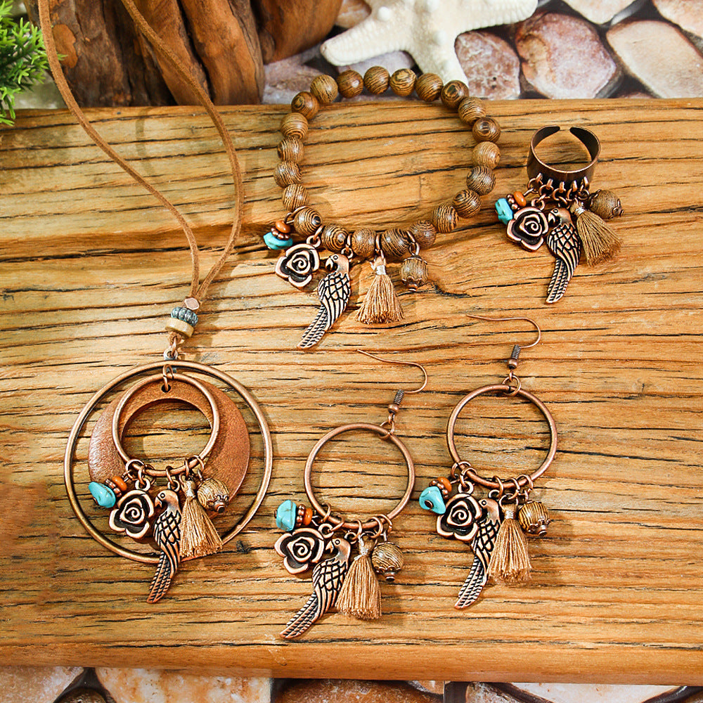 Wholesale Ethnic Style Leopard and  Jewelry Set Alloy Electroplated Fashion Accessory