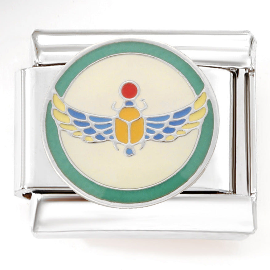 Wholesale Italian Charm Bracelet 9mm DIY Splicing Egyptian Desert Series Stainless Steel Composable Bracelet