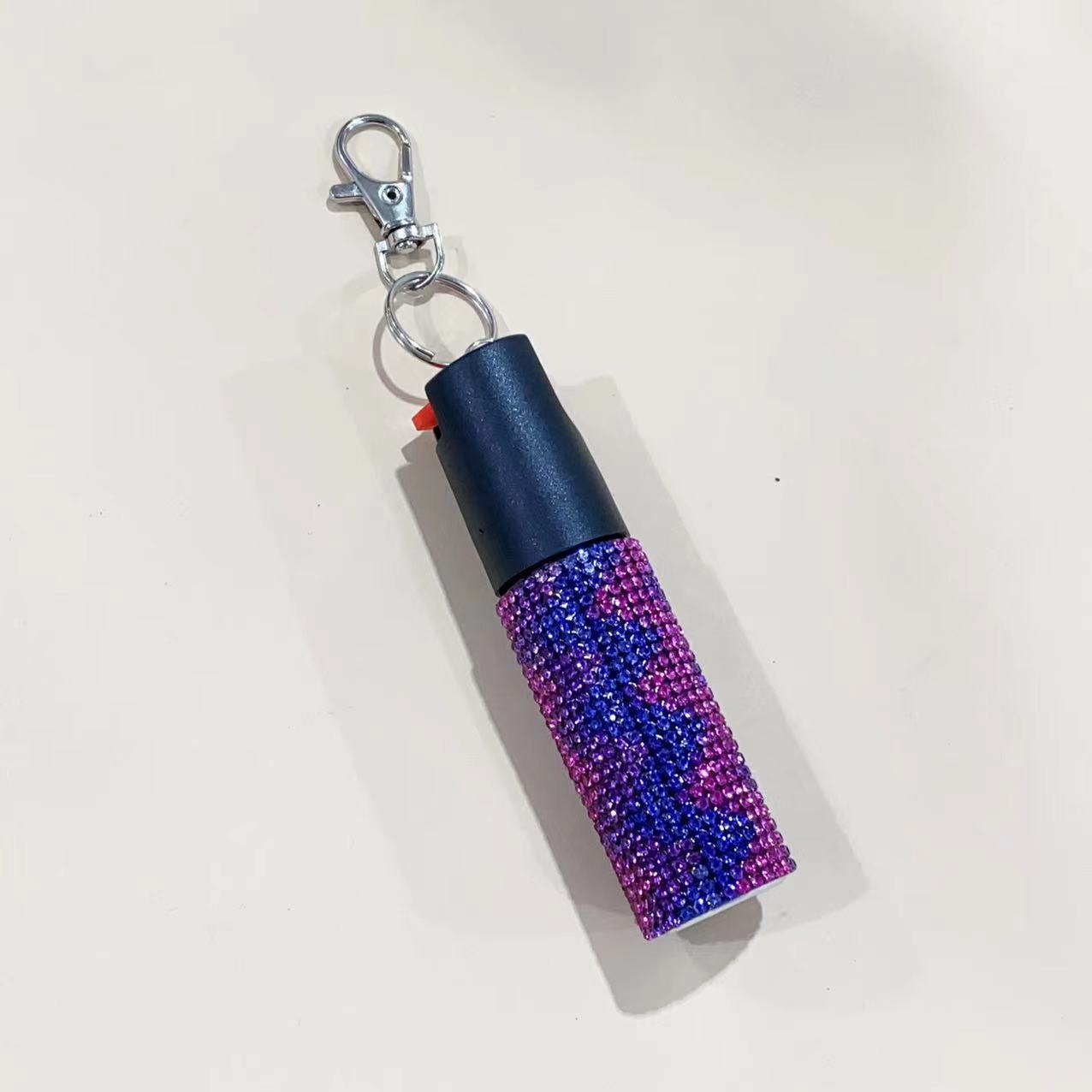 Wholesale colorful leopard print rhinestone plastic keychain ACCVIP-KC-ZhiYa007