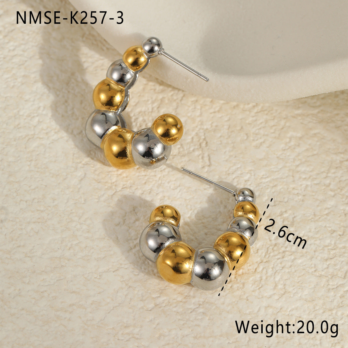 Wholesale geometric color matching stainless steel earrings