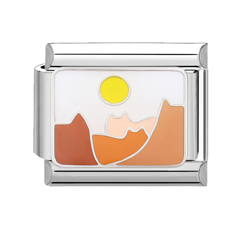 Wholesale 9mm Italian Charm Starter Bracelets DIY square Single Section Creative Stainless Steel Composable Bracelet