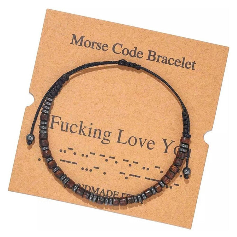 Wholesale Morse Code Letter Number Couple Bracelets