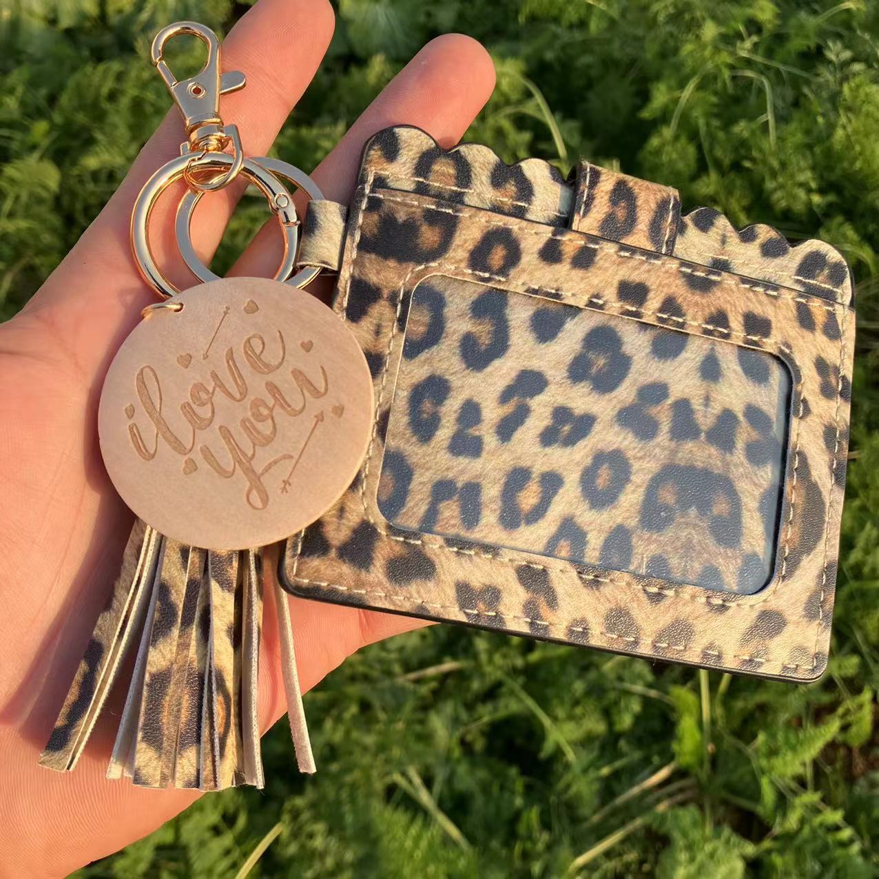 Wholesale Butterfly Leopard Cactus Tie Dye Card Holder Keychain Wristlet Keychain ACC-KC-QiuXue016