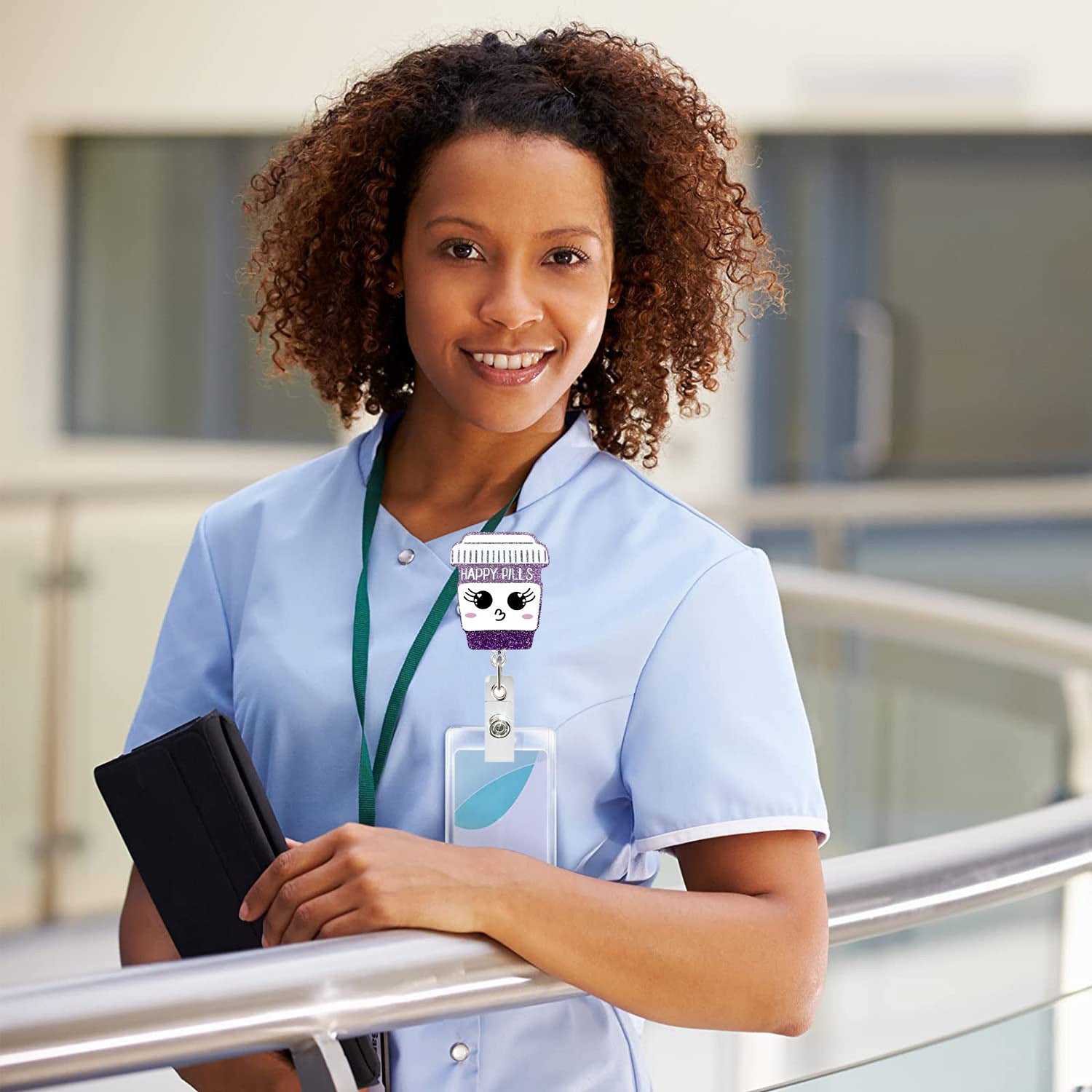 Wholesale Colored Medicine Bottle Medical Acrylic Retractable Badge Scroll Keychain Badge Reels ACC-KC-ChiHai005