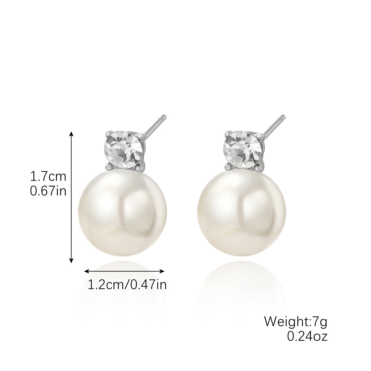 Wholesale zircon exquisite small pearl earrings
