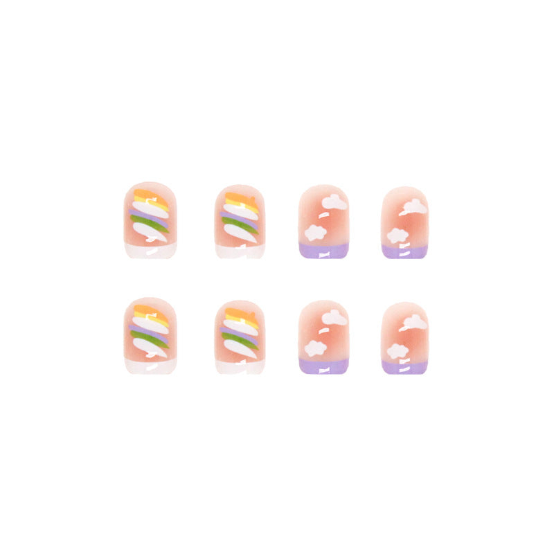 Wholesale 24 Pieces/box Candy Gradient Nails Kits Nail Stickers