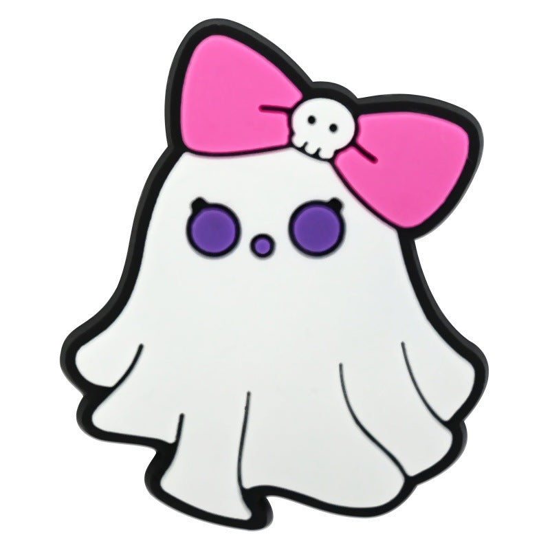 Wholesale  Random 100pcs Cute Cartoon Ghost PVC Soft Rubber Shoe Buckle Decoration