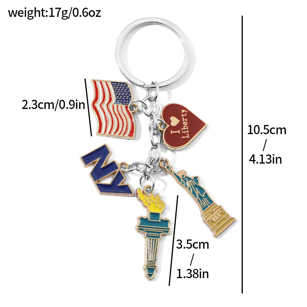 Wholesale Independence Day Commemorative Oil Drop Keychain