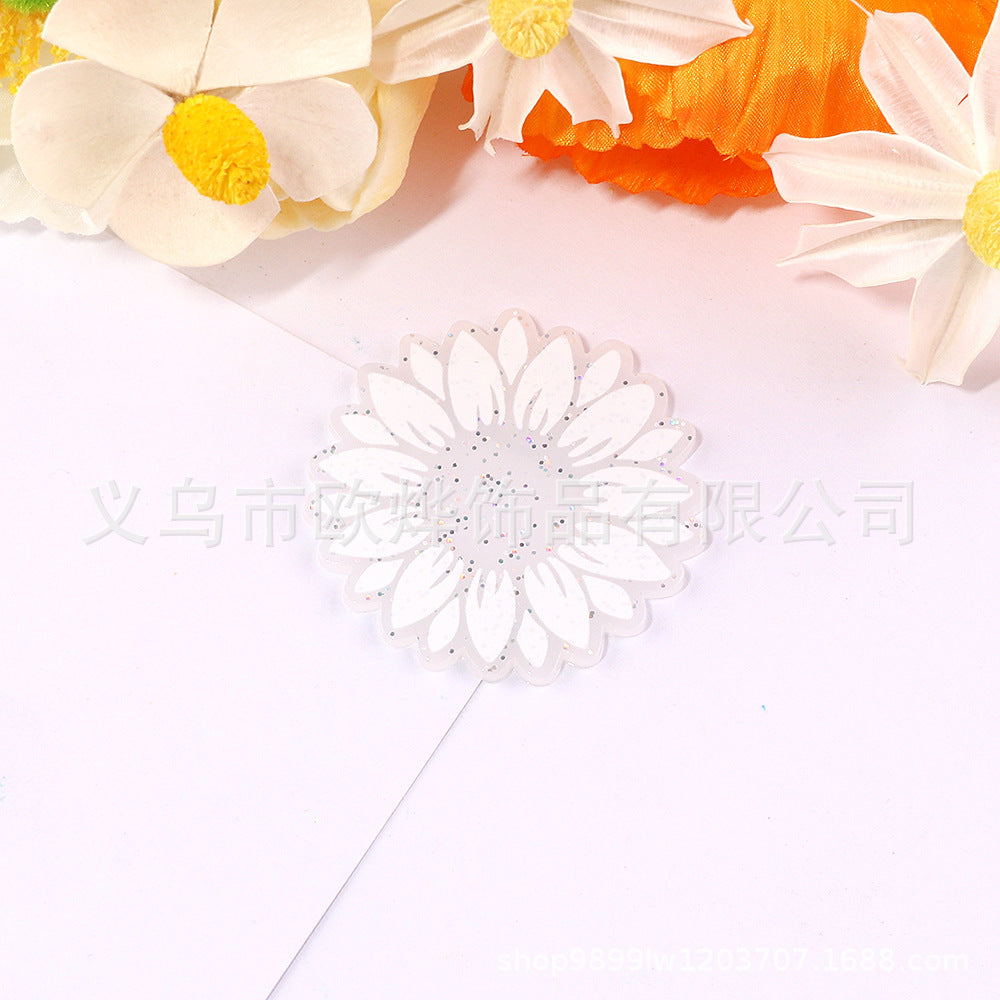 Wholesale 10PCS DIY Acrylic Loose Powder Flower Series Brooch Flatback