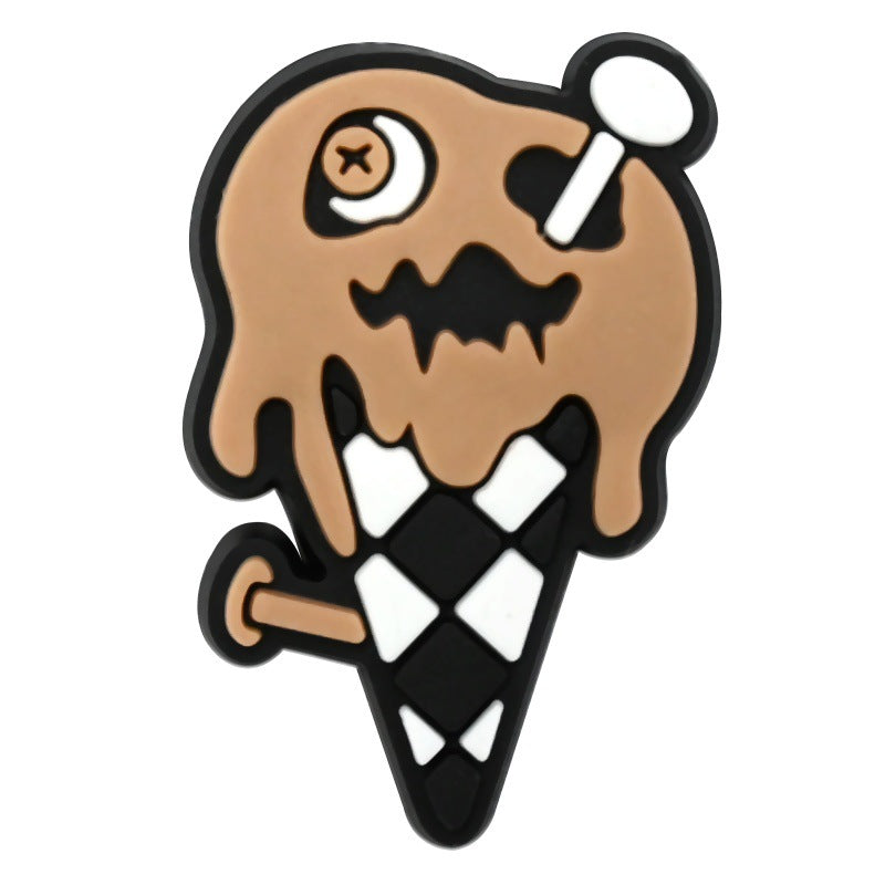 Wholesale  Random 100pcs Cartoon Skull   PVC Soft Rubber Shoe Buckle Decoration