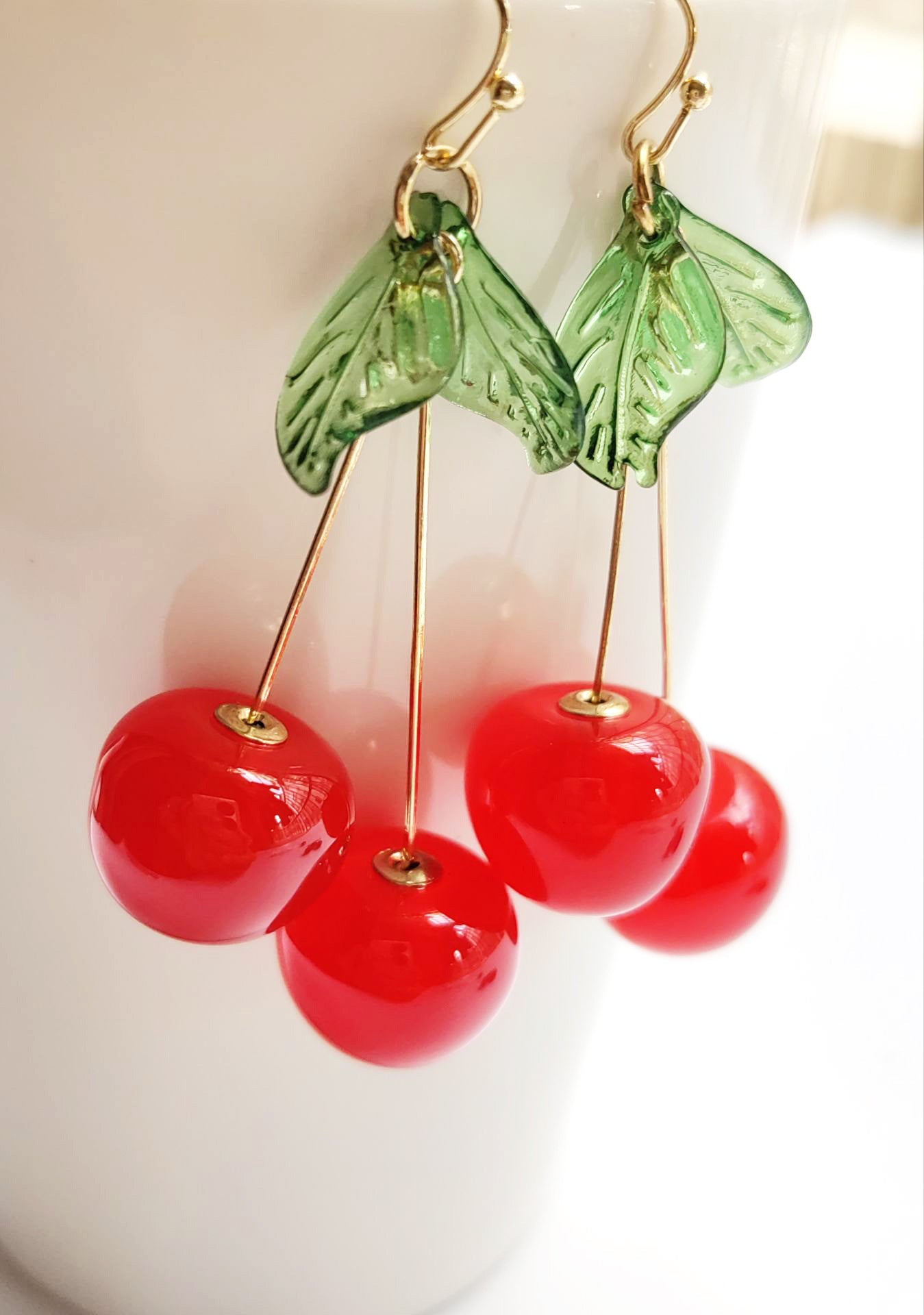 Wholesale Fruit Cherry Ear Drop Cute Earrings