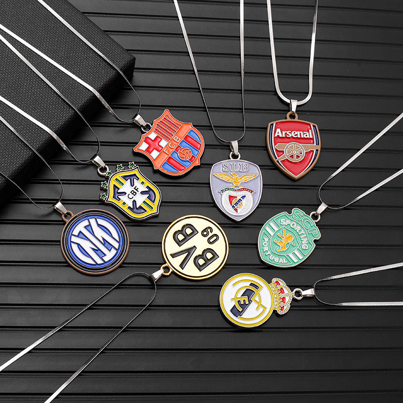 Wholesale Paint Double-sided Pendant Zinc Alloy Stainless Steel Necklace ACC-NE-Teguang001