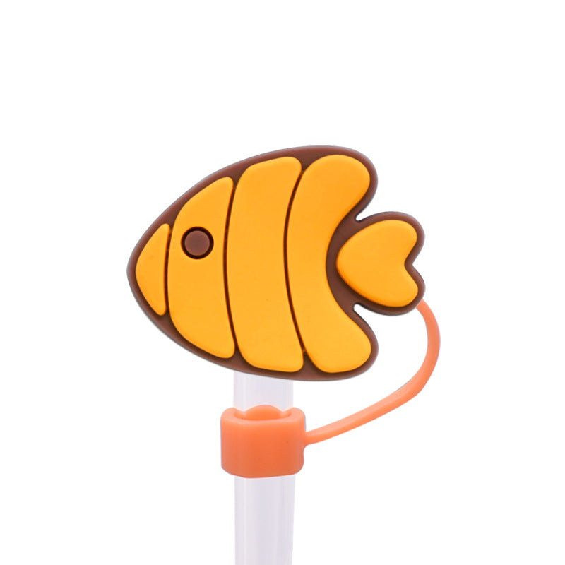 Wholesale Random 100pcs Bread Series Straw Cover 10MM Straw Tube Cap