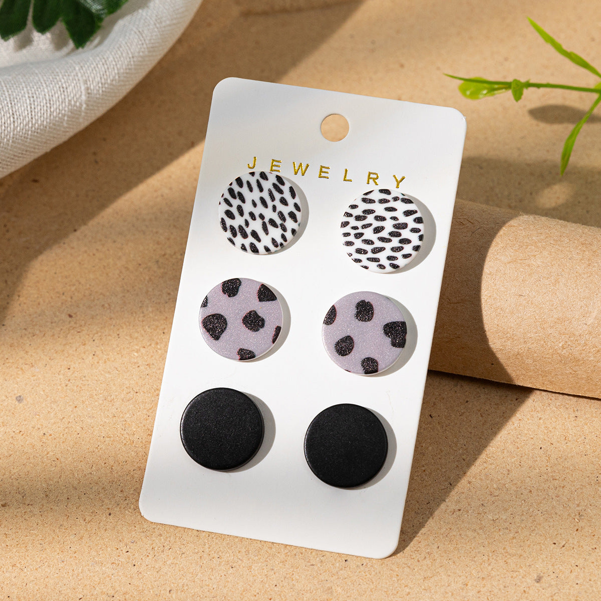 Wholesale Leopard Print Acrylic Heart Earrings