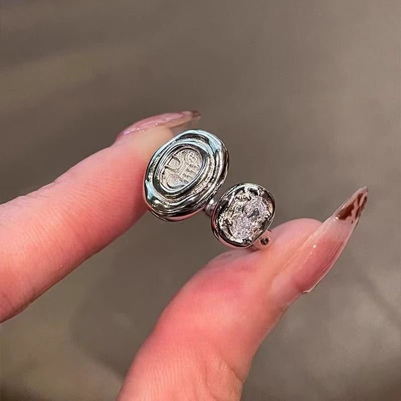 Wholesale Trendy Geometric Silver Ring Adjustable Fashion Accessory for Everyday Wear