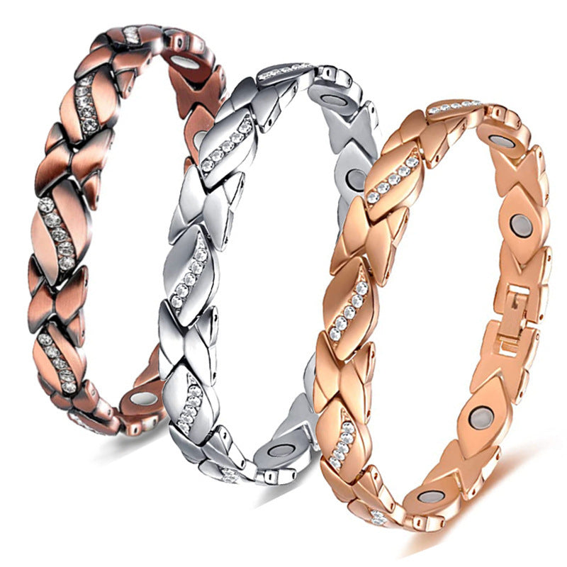 Wholesale Trendy Detachable Magnetic Leaf Bracelet Zinc Alloy Electroplated Jewelry Accessory for Everyday Wear Gift