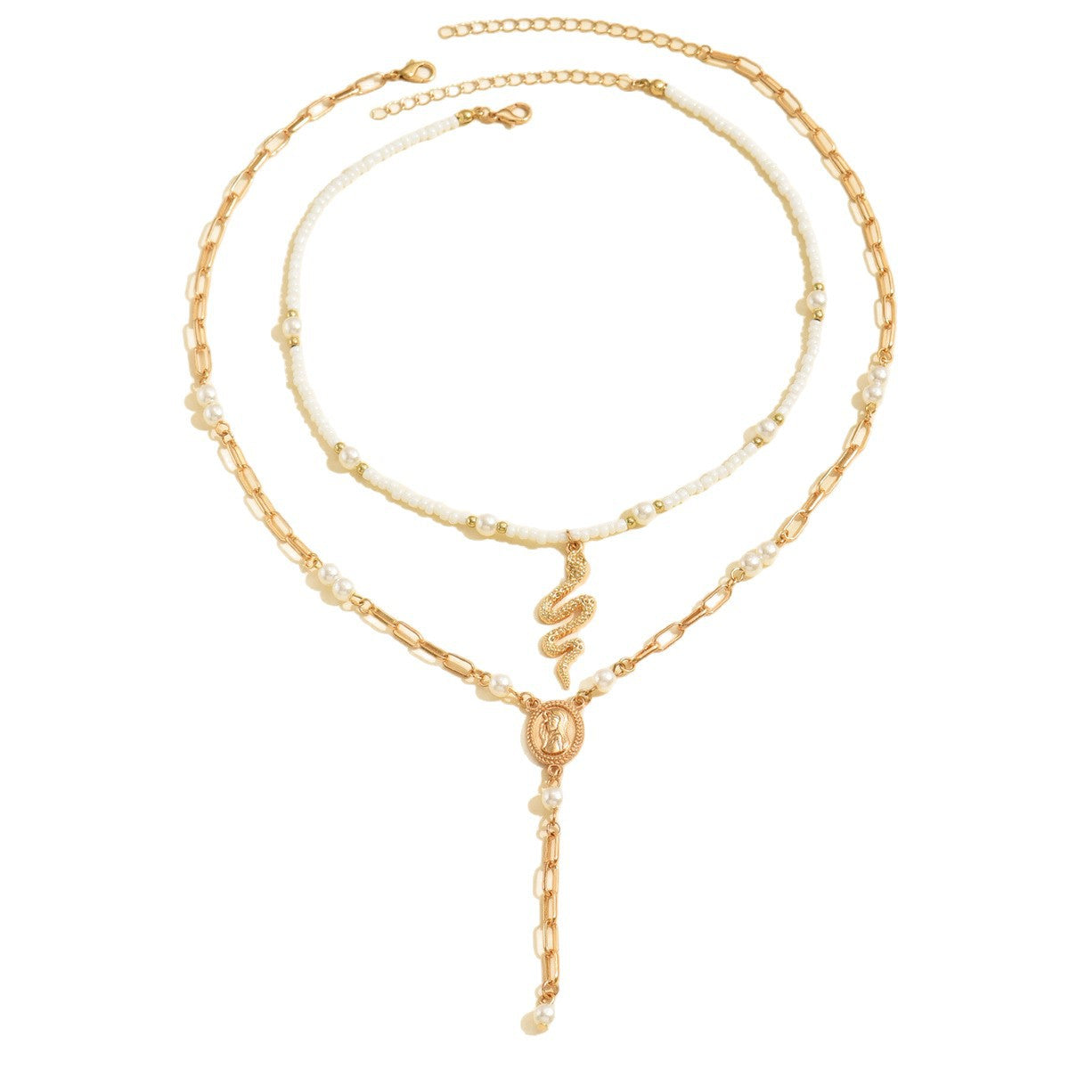 Wholesale oversized snake Virgin Mary pendant necklace