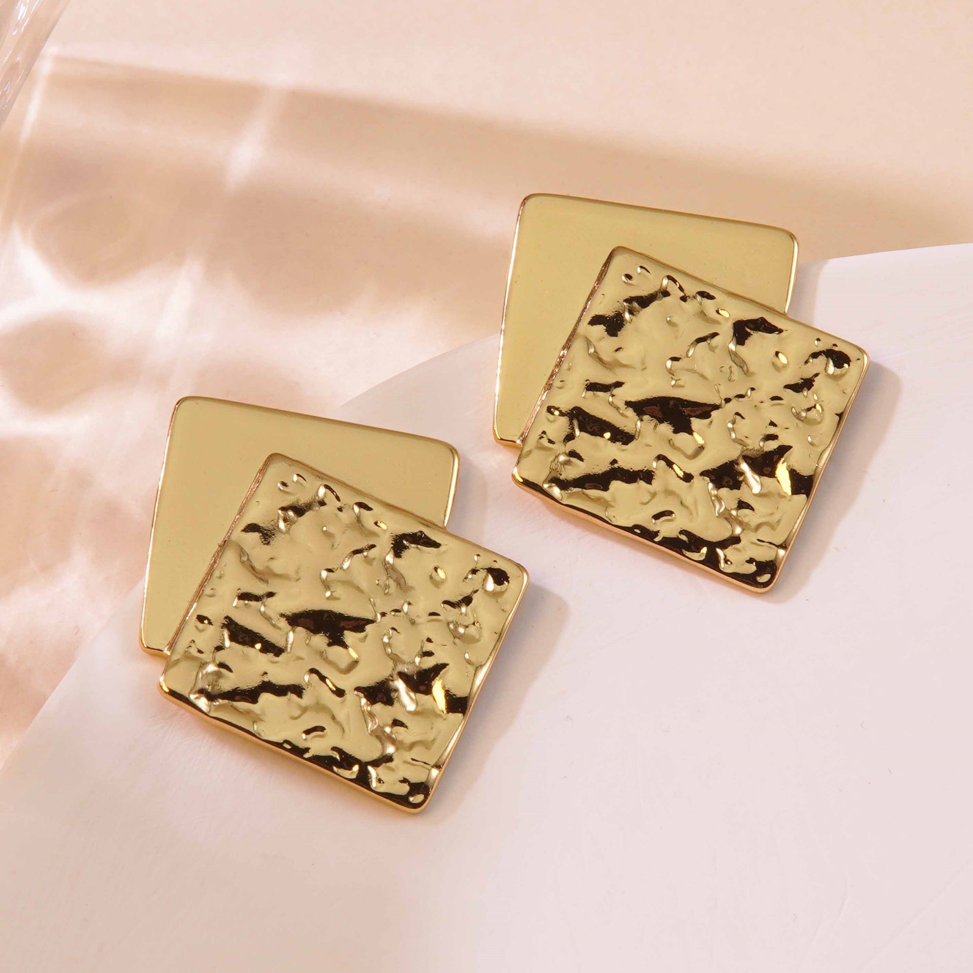 Wholesale  Stainless Steel Earrings Geometric Heart Square Bamboo Earrings