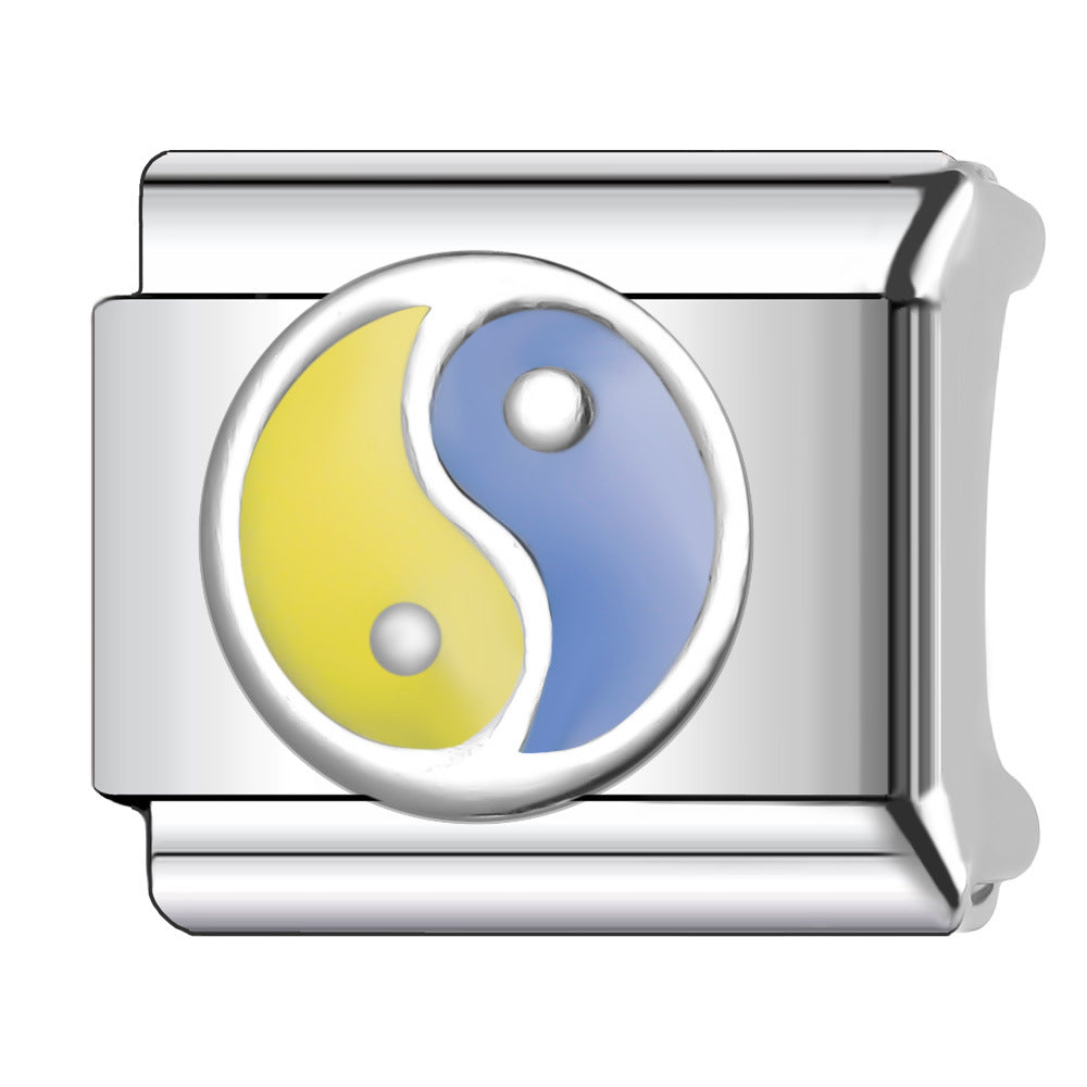 Wholesale Italian Charm Bracelet 9mm DIY Splicing Creative Pattern Stainless Steel Composable Bracelet