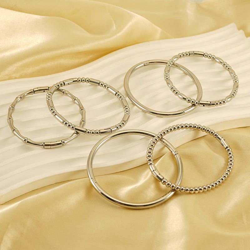 Wholesale golden bamboo titanium steel plain bracelet