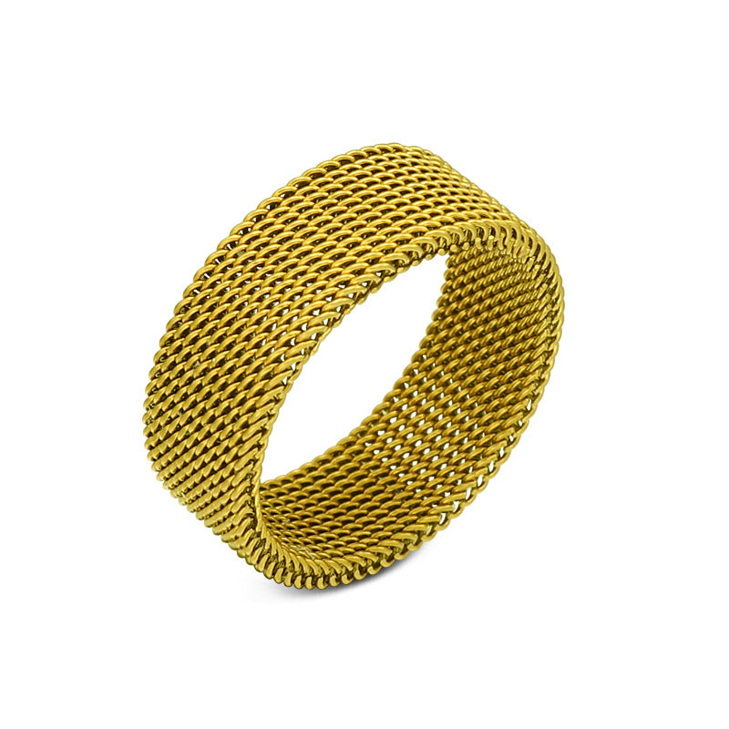 Wholesale Woven Mesh Stainless Steel Rings ACC-RS-BanLan008