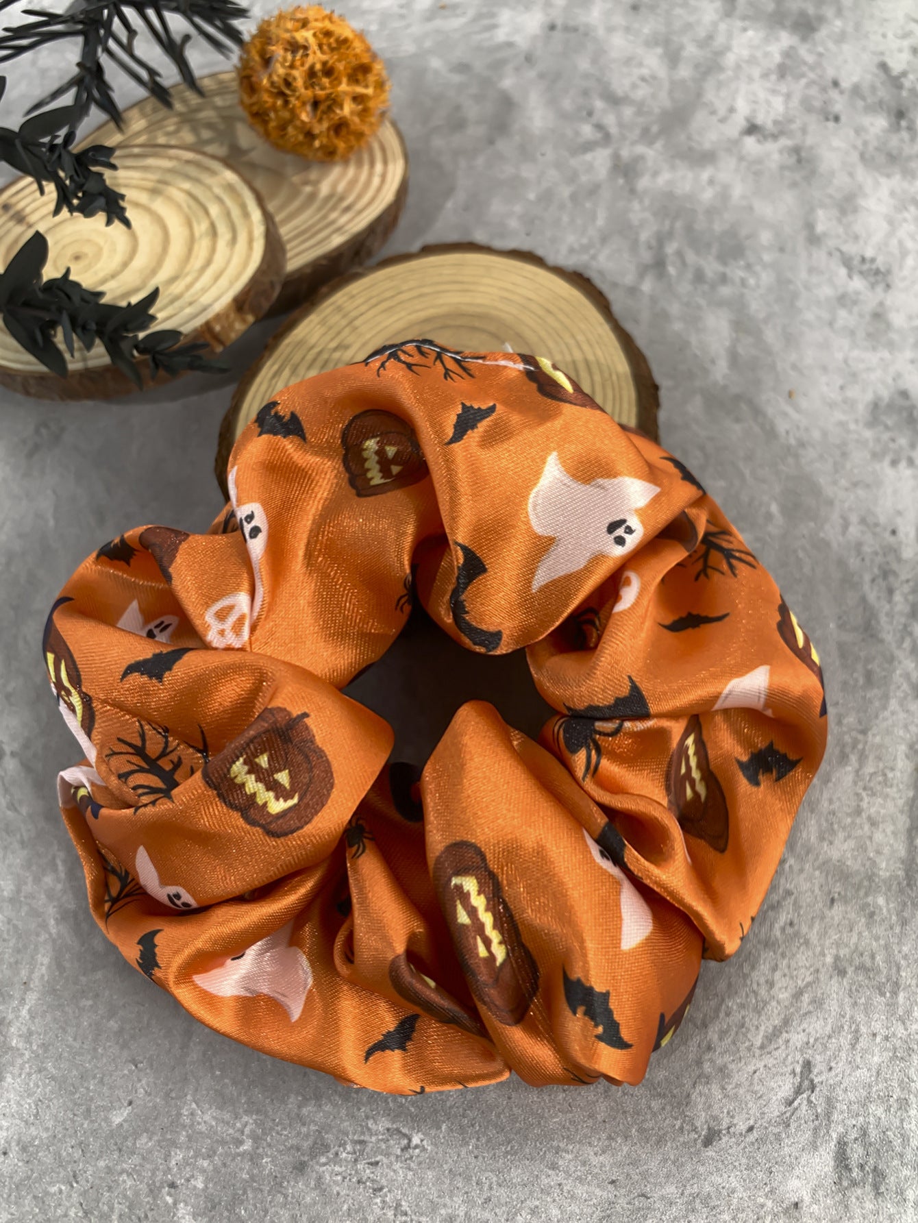Wholesale Halloween Pumpkin Ghost Bat Large Intestine Hair Scrunchies ACC-HS-Mulin006