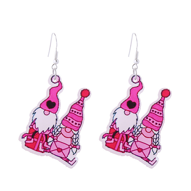 Wholesale Pink Tape Valentine's Day Double Sided Acrylic Earrings ACC-ES-ChouT005