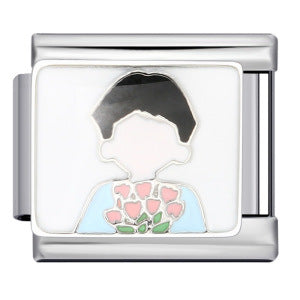 Wholesale Italian Charm Bracelet DIY Splicing  drop oil  Stainless Steel Composable Bracelet