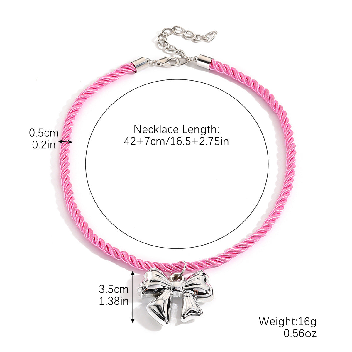 Wholesale Jewelry Love Bow Five-pointed Star Pendant Color Rope Necklace