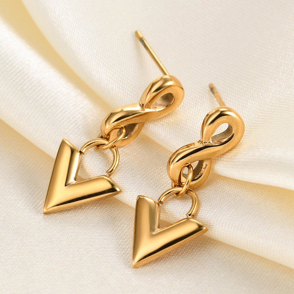 Wholesale  Titanium Steel Chain Earrings