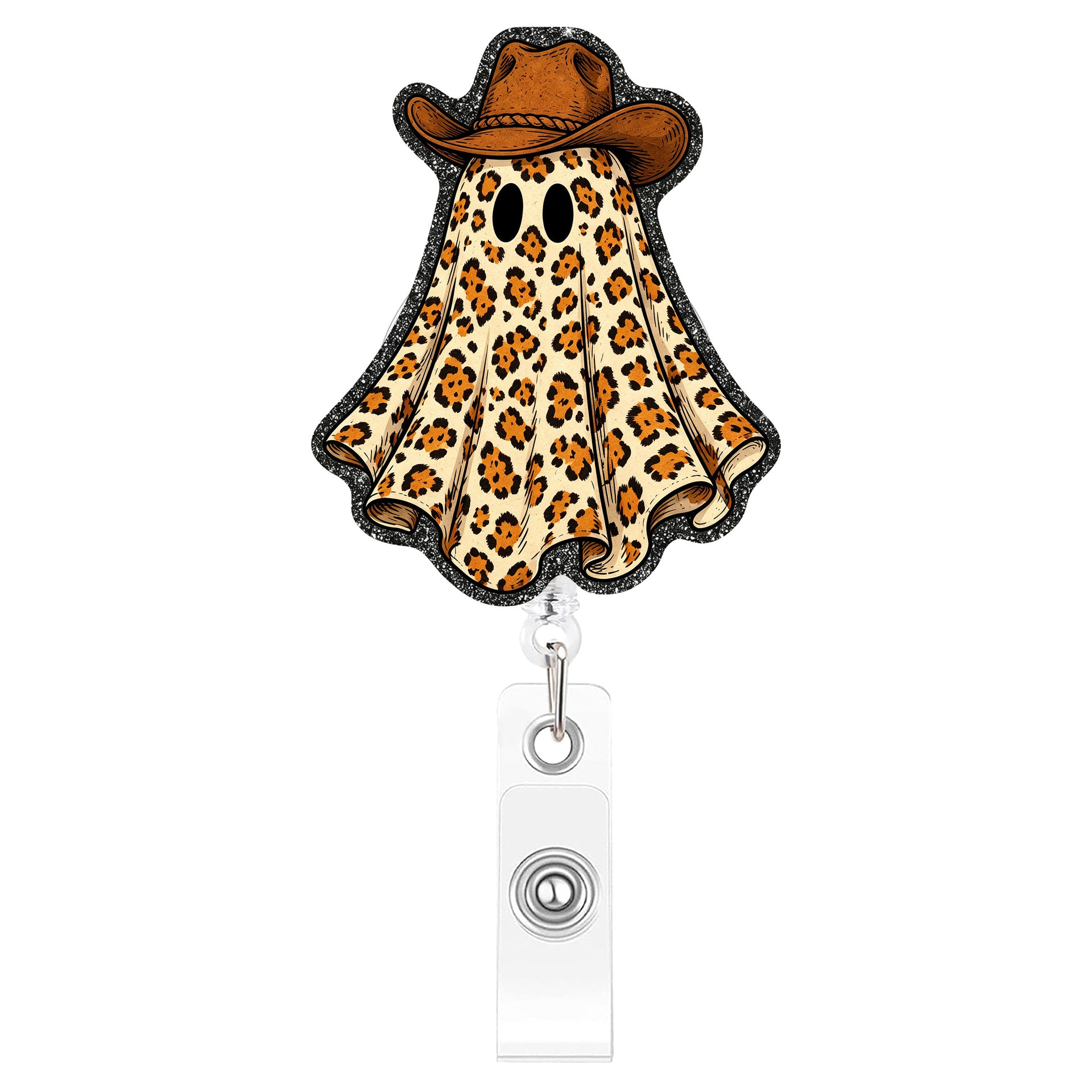 Wholesale Retractable Badge Holder With Leopard Print  Ghost Design For Office Party Bag Charm And Car Key Accessory