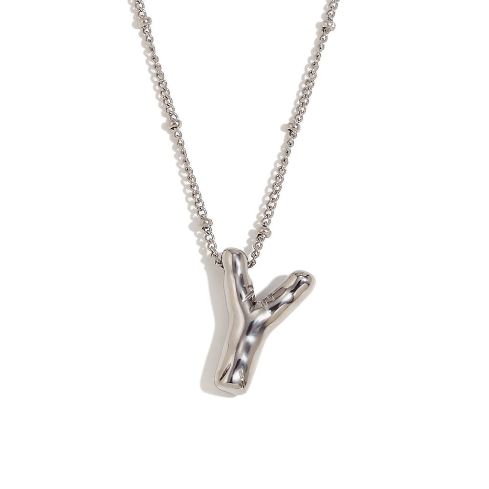 Wholesale Stainless Steel Plated 18K Gold Lettered Pendant Necklace ACC-NE-Mengj002