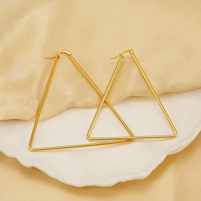 Wholesale Stainless steel geometric earrings exaggerated triangle earrings
