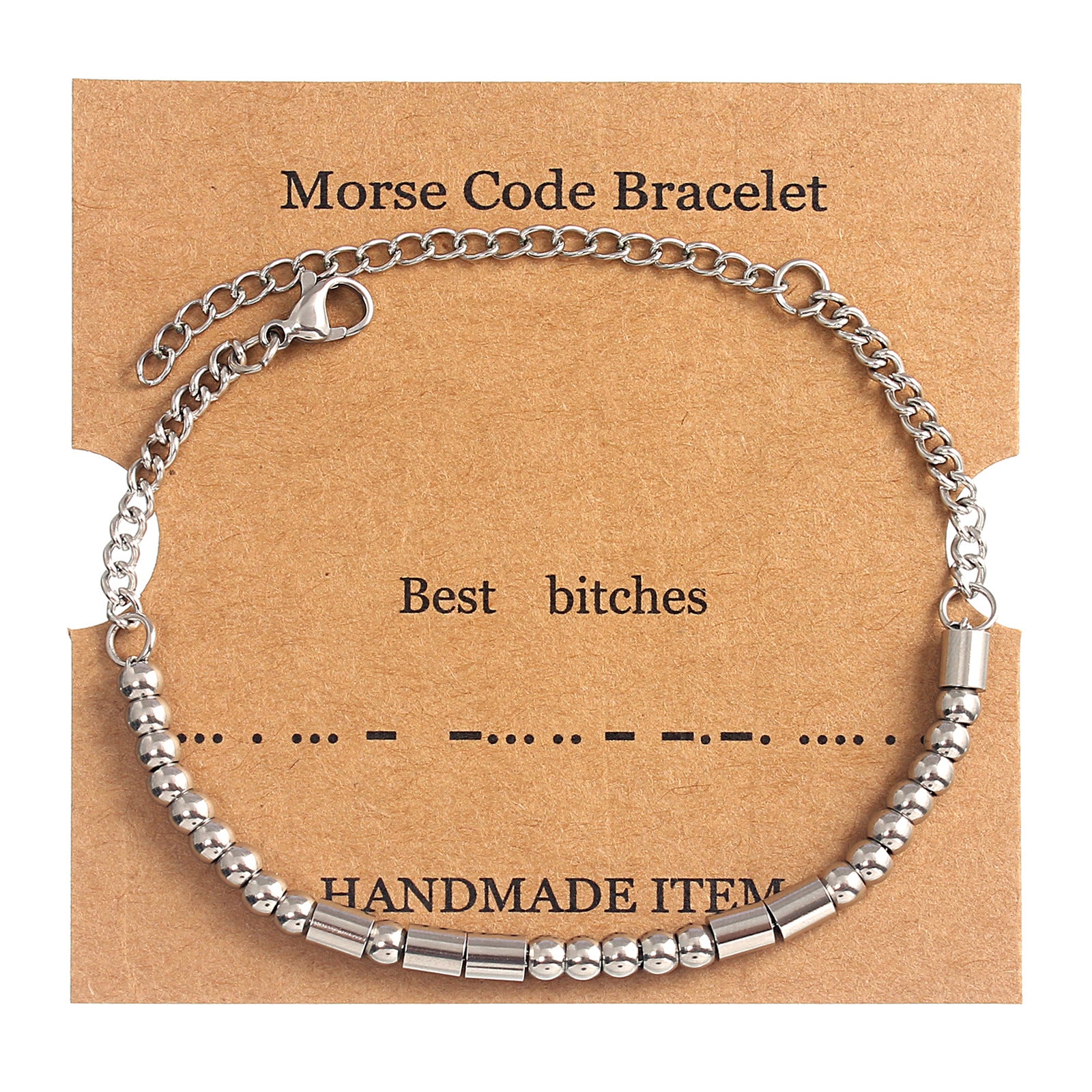 Wholesale stainless steel Golden Moss password letter beaded bracelet