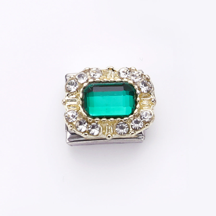 Wholesale 10pcs Italian Charm Bracelet 9mm DIY Splicing Heart Shell Stainless Steel Composable Bracelet