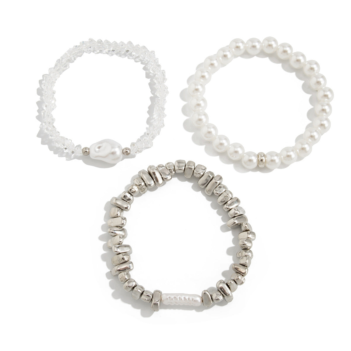 Wholesale Stylish Irregular Crystal Imitation Pearl Bracelet Baroque Design Women S Fashion Jewelry Gift Boutique Resale Accessory