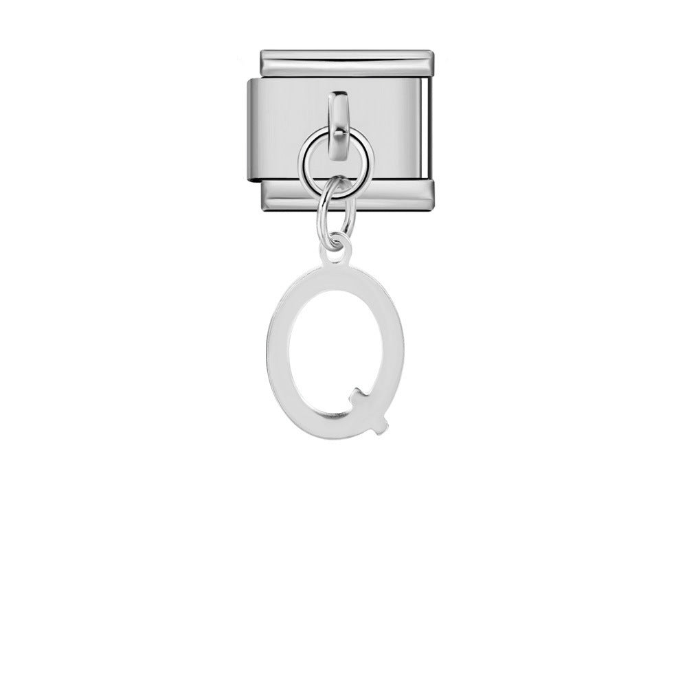 Wholesale Italian Charm Bracelet 9mm DIY Silver Simple Letter  Creative Stainless Steel Composable Bracelet