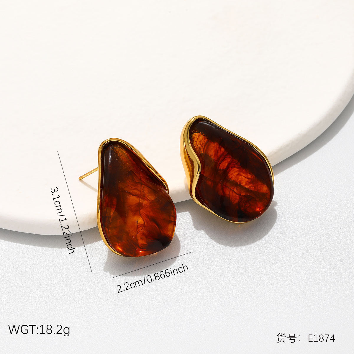 Wholesale Versatile Red Stainless steel Stud Earrings
