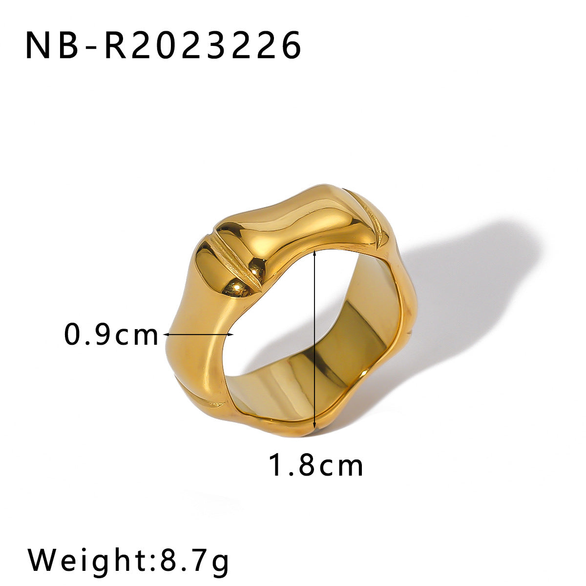 Anillo de acero de titanio de amor geométrico de forma geométrica al por mayor