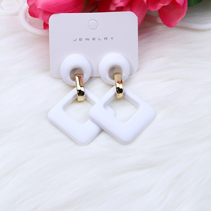 Wholesale Acrylic Spray Paint Fashion Earrings Diamond Hollow Earrings