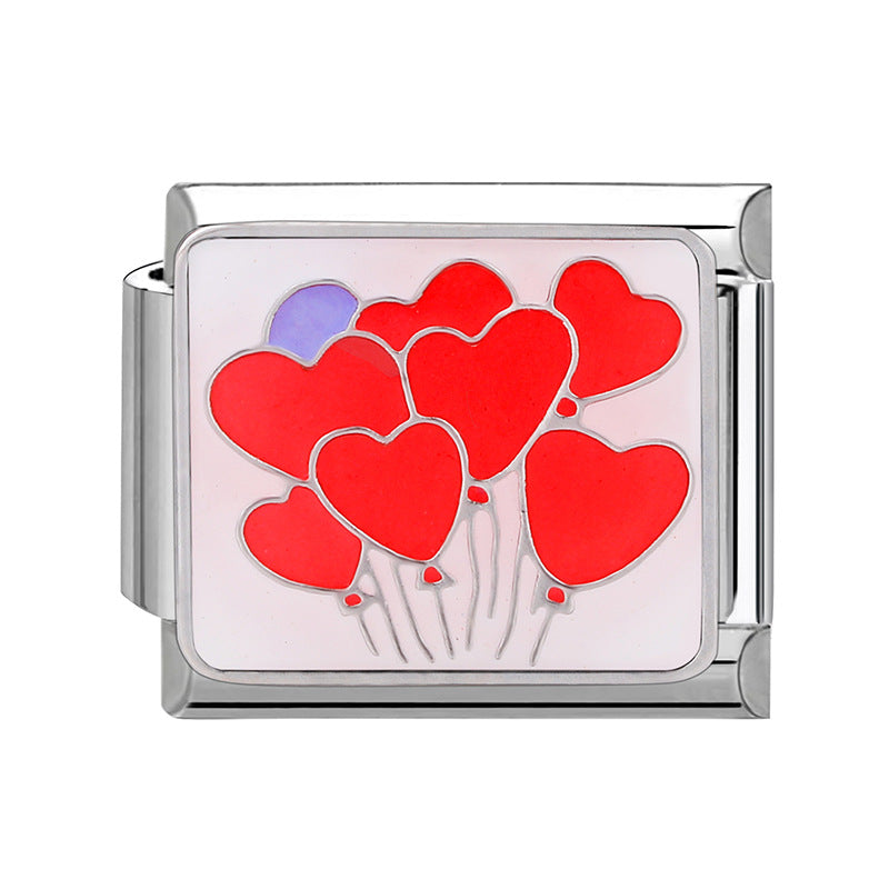 Wholesale Italian Charm Bracelet 9mm DIY Splicing Valentine' s Day Stainless Steel Composable Bracelet